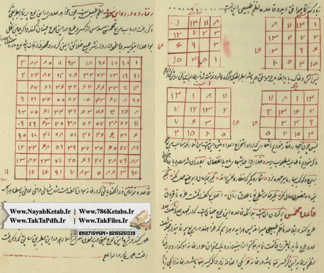 کتاب سرخاب رمل و خلاصه البحرین
